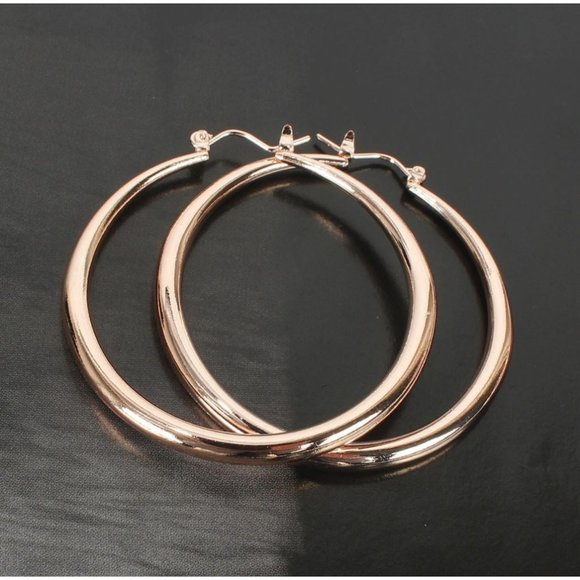 50mm Rosegold hoop earrings - Picture 3 of 7